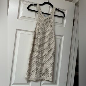 FP Beach Cream Crochet Sleeveless mini Dress